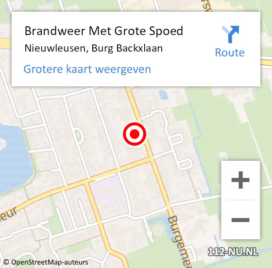 Locatie op kaart van de 112 melding: Brandweer Met Grote Spoed Naar Nieuwleusen, Burg Backxlaan op 19 november 2015 13:38