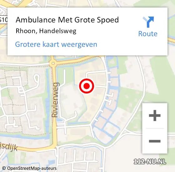 Locatie op kaart van de 112 melding: Ambulance Met Grote Spoed Naar Rhoon, Handelsweg op 19 november 2015 13:52