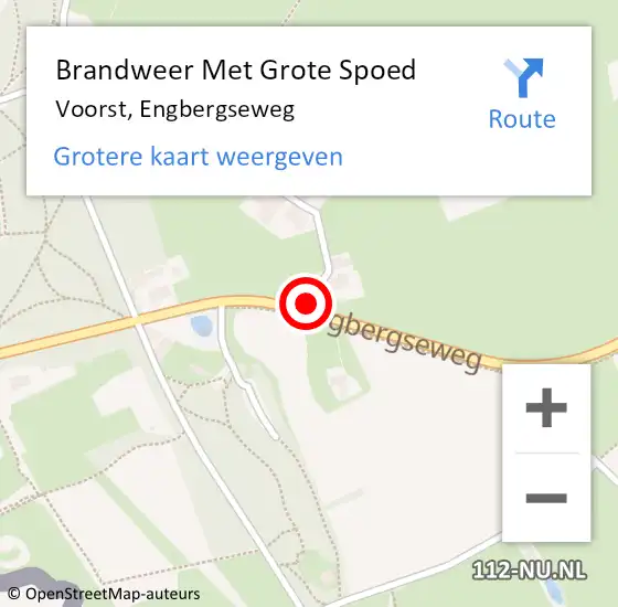 Locatie op kaart van de 112 melding: Brandweer Met Grote Spoed Naar Voorst, Engbergseweg op 27 november 2013 13:20