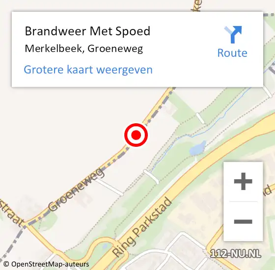 Locatie op kaart van de 112 melding: Brandweer Met Spoed Naar Merkelbeek, Groeneweg op 19 november 2015 17:23