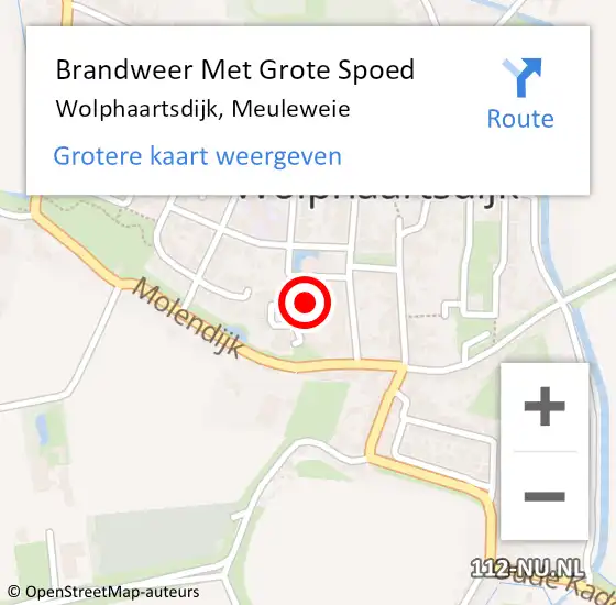 Locatie op kaart van de 112 melding: Brandweer Met Grote Spoed Naar Wolphaartsdijk, Meuleweie op 19 november 2015 17:34