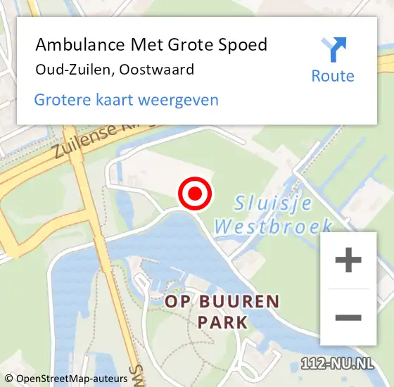 Locatie op kaart van de 112 melding: Ambulance Met Grote Spoed Naar Oud-Zuilen, Oostwaard op 19 november 2015 19:18