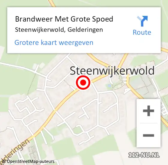 Locatie op kaart van de 112 melding: Brandweer Met Grote Spoed Naar Steenwijkerwold, Gelderingen op 20 november 2015 02:17