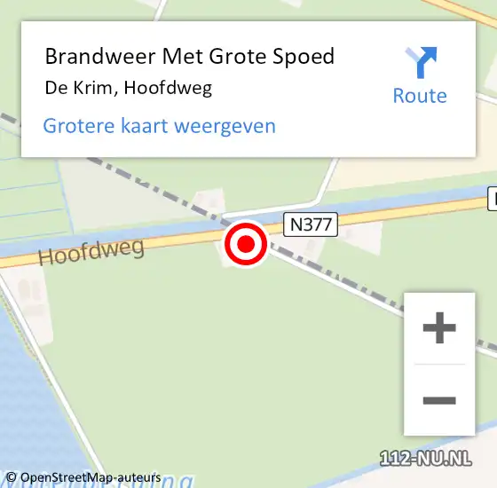 Locatie op kaart van de 112 melding: Brandweer Met Grote Spoed Naar De Krim, Hoofdweg op 20 november 2015 08:51