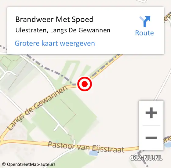 Locatie op kaart van de 112 melding: Brandweer Met Spoed Naar Ulestraten, Langs De Gewannen op 20 november 2015 09:48