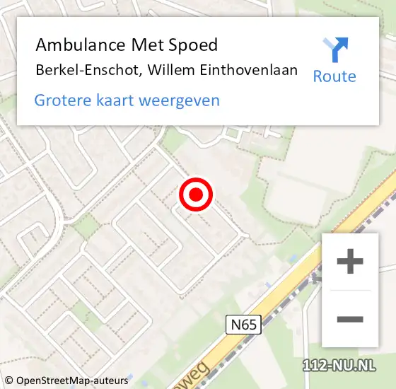 Locatie op kaart van de 112 melding: Ambulance Met Spoed Naar Berkel-Enschot, Willem Einthovenlaan op 20 november 2015 10:43