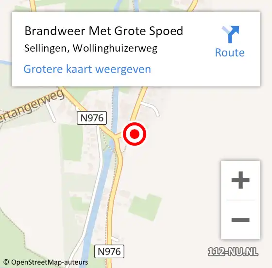 Locatie op kaart van de 112 melding: Brandweer Met Grote Spoed Naar Sellingen, Wollinghuizerweg op 20 november 2015 11:18