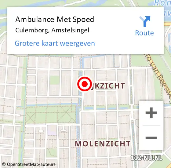 Locatie op kaart van de 112 melding: Ambulance Met Spoed Naar Culemborg, Amstelsingel op 20 november 2015 11:55