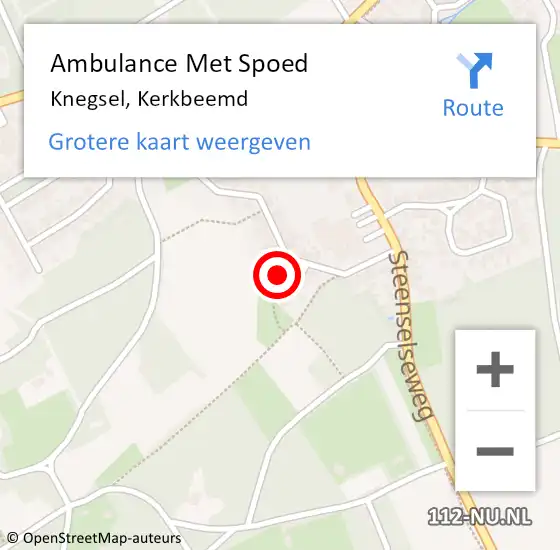 Locatie op kaart van de 112 melding: Ambulance Met Spoed Naar Knegsel, Kerkbeemd op 20 november 2015 12:15