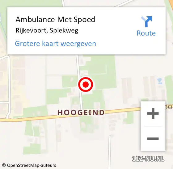 Locatie op kaart van de 112 melding: Ambulance Met Spoed Naar Rijkevoort, Spiekweg op 27 november 2013 14:41