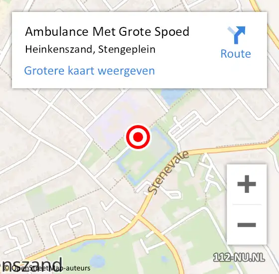 Locatie op kaart van de 112 melding: Ambulance Met Grote Spoed Naar Heinkenszand, Stengeplein op 20 november 2015 13:23