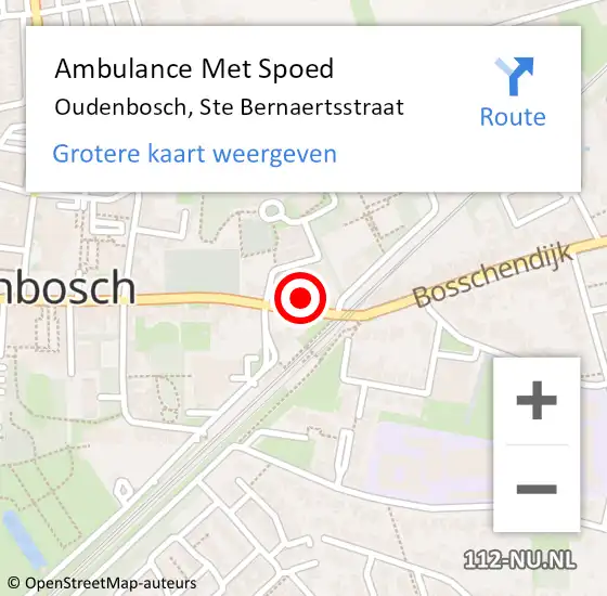 Locatie op kaart van de 112 melding: Ambulance Met Spoed Naar Oudenbosch, Ste Bernaertsstraat op 20 november 2015 14:16