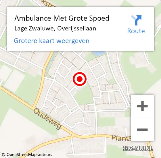 Locatie op kaart van de 112 melding: Ambulance Met Grote Spoed Naar Lage Zwaluwe, Overijssellaan op 14 september 2013 04:44