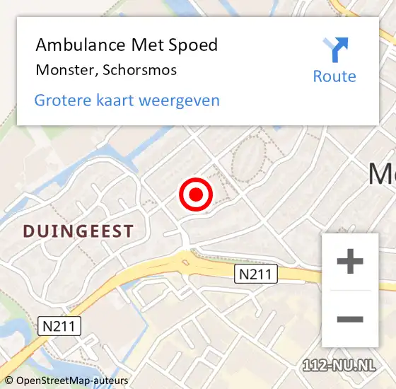 Locatie op kaart van de 112 melding: Ambulance Met Spoed Naar Monster, Schorsmos op 20 november 2015 18:49