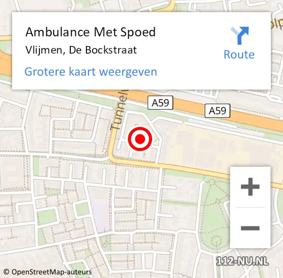 Locatie op kaart van de 112 melding: Ambulance Met Spoed Naar Vlijmen, De Bockstraat op 20 november 2015 19:28