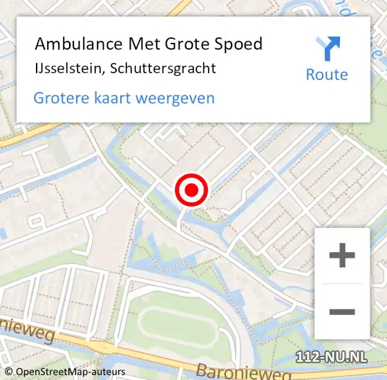 Locatie op kaart van de 112 melding: Ambulance Met Grote Spoed Naar IJsselstein, Schuttersgracht op 20 november 2015 20:01