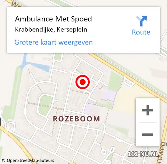 Locatie op kaart van de 112 melding: Ambulance Met Spoed Naar Krabbendijke, Kerseplein op 20 november 2015 21:54