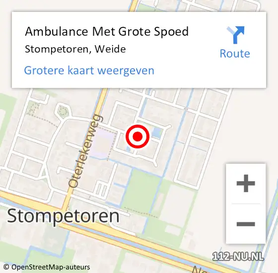 Locatie op kaart van de 112 melding: Ambulance Met Grote Spoed Naar Stompetoren, Weide op 27 november 2013 15:52