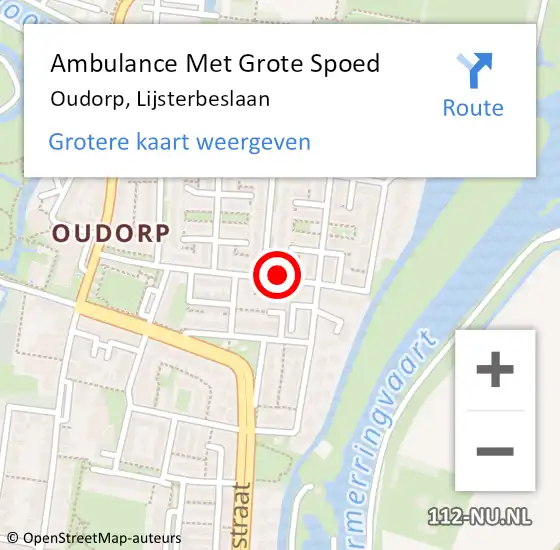 Locatie op kaart van de 112 melding: Ambulance Met Grote Spoed Naar Oudorp, Lijsterbeslaan op 27 november 2013 15:58