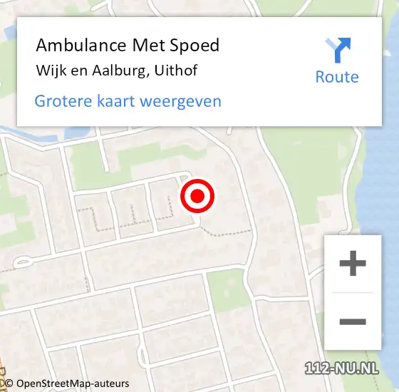 Locatie op kaart van de 112 melding: Ambulance Met Spoed Naar Wijk en Aalburg, Uithof op 21 november 2015 08:33