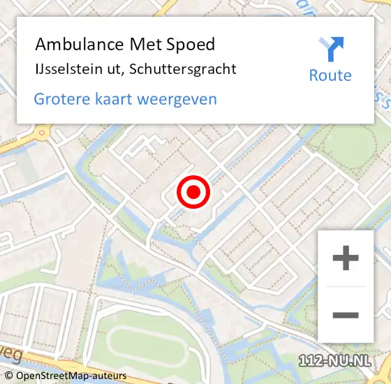 Locatie op kaart van de 112 melding: Ambulance Met Spoed Naar IJsselstein ut, Schuttersgracht op 27 november 2013 16:09