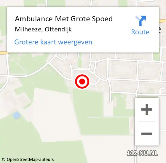 Locatie op kaart van de 112 melding: Ambulance Met Grote Spoed Naar Milheeze, Ottendijk op 21 november 2015 10:03