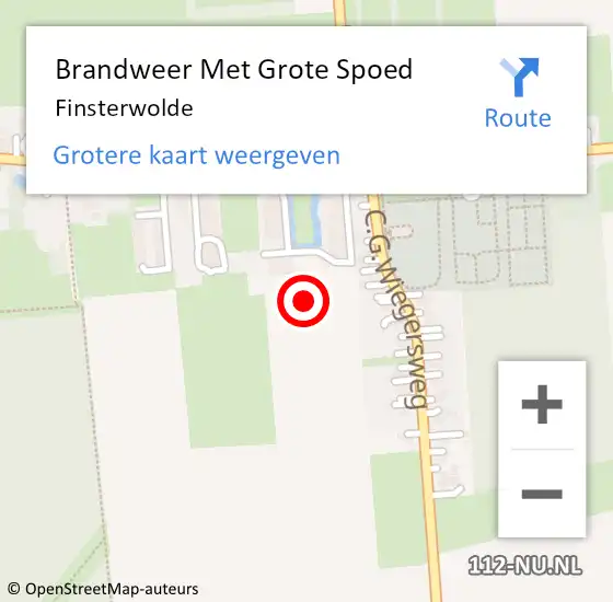 Locatie op kaart van de 112 melding: Brandweer Met Grote Spoed Naar Finsterwolde op 21 november 2015 10:28