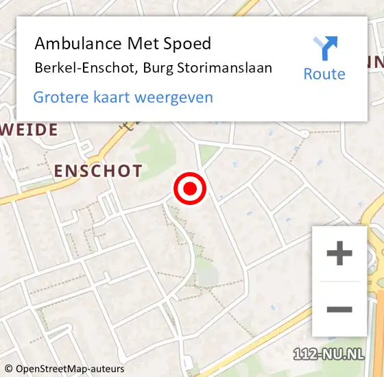 Locatie op kaart van de 112 melding: Ambulance Met Spoed Naar Berkel-Enschot, Burg Storimanslaan op 21 november 2015 10:43