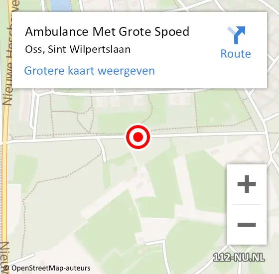 Locatie op kaart van de 112 melding: Ambulance Met Grote Spoed Naar Oss, Sint Wilpertslaan op 27 november 2013 16:21