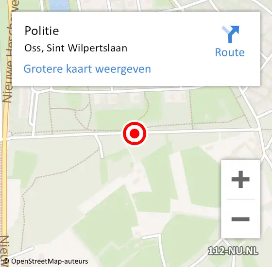 Locatie op kaart van de 112 melding: Politie Oss, Sint Wilpertslaan op 27 november 2013 16:25