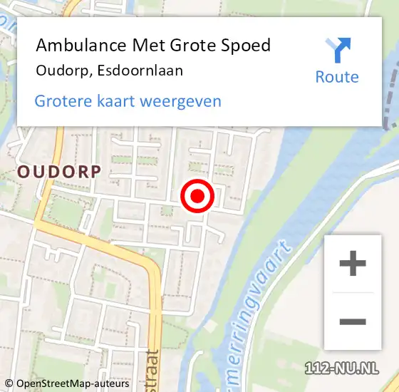 Locatie op kaart van de 112 melding: Ambulance Met Grote Spoed Naar Oudorp, Esdoornlaan op 21 november 2015 14:27