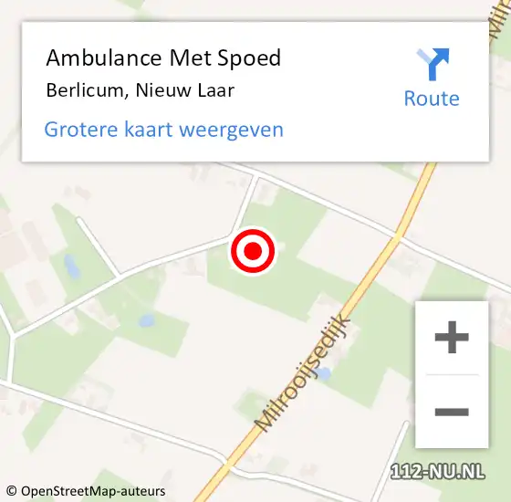 Locatie op kaart van de 112 melding: Ambulance Met Spoed Naar Berlicum, Nieuw Laar op 21 november 2015 14:49