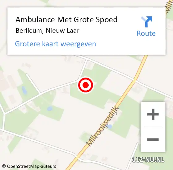 Locatie op kaart van de 112 melding: Ambulance Met Grote Spoed Naar Berlicum, Nieuw Laar op 21 november 2015 15:04