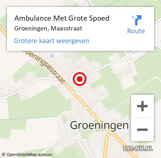 Locatie op kaart van de 112 melding: Ambulance Met Grote Spoed Naar Groeningen, Maasstraat op 21 november 2015 16:14