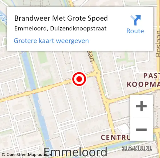 Locatie op kaart van de 112 melding: Brandweer Met Grote Spoed Naar Emmeloord, Duizendknoopstraat op 21 november 2015 16:16