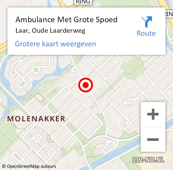 Locatie op kaart van de 112 melding: Ambulance Met Grote Spoed Naar Laar, Oude Laarderweg op 27 november 2013 16:49