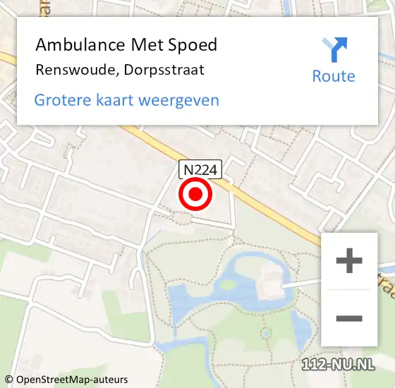 Locatie op kaart van de 112 melding: Ambulance Met Spoed Naar Renswoude, Dorpsstraat op 21 november 2015 17:05