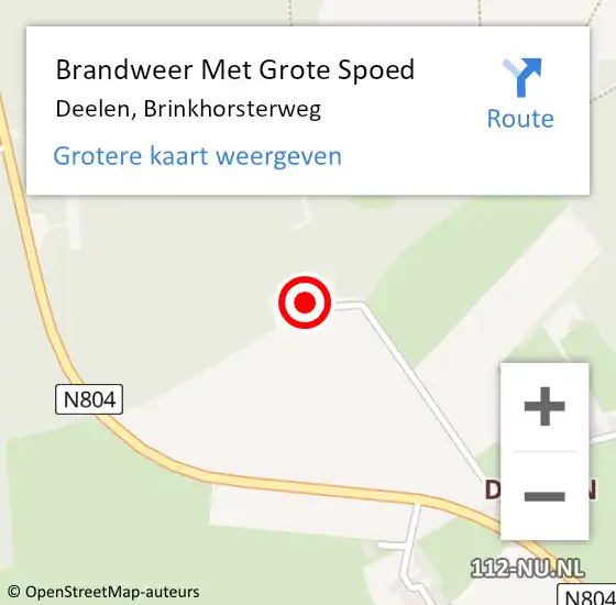 Locatie op kaart van de 112 melding: Brandweer Met Grote Spoed Naar Deelen, Brinkhorsterweg op 21 november 2015 18:25