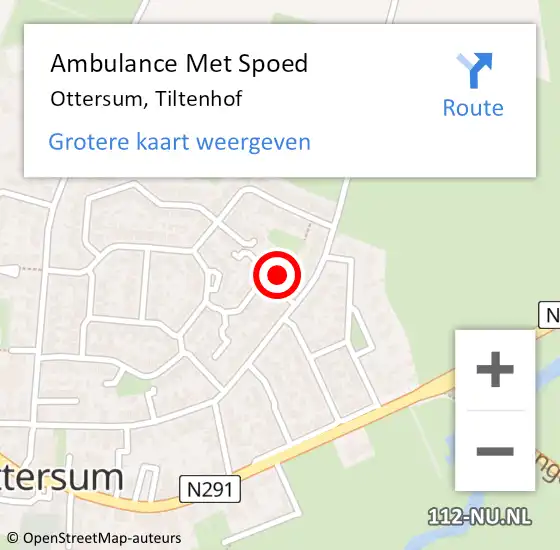 Locatie op kaart van de 112 melding: Ambulance Met Spoed Naar Ottersum, Tiltenhof op 21 november 2015 18:59