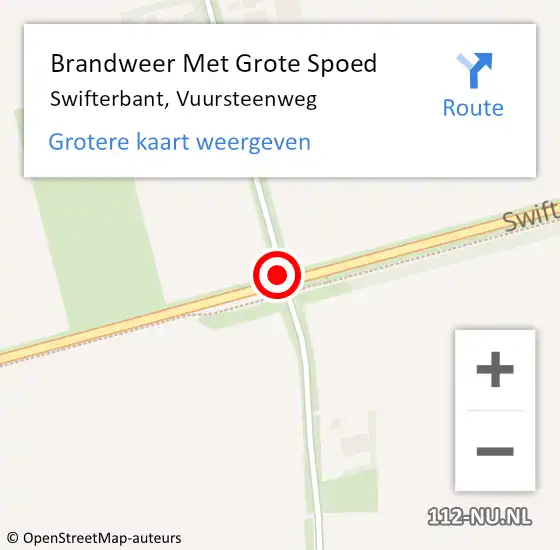 Locatie op kaart van de 112 melding: Brandweer Met Grote Spoed Naar Swifterbant, Vuursteenweg op 21 november 2015 19:05