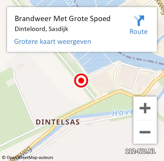 Locatie op kaart van de 112 melding: Brandweer Met Grote Spoed Naar Dinteloord, Sasdijk op 21 november 2015 19:31