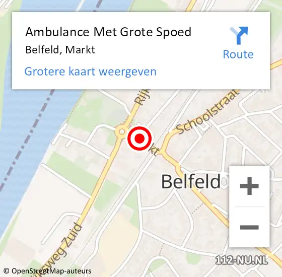 Locatie op kaart van de 112 melding: Ambulance Met Grote Spoed Naar Belfeld, Markt op 21 november 2015 20:15