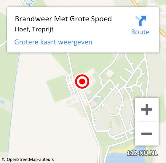 Locatie op kaart van de 112 melding: Brandweer Met Grote Spoed Naar Hoef, Troprijt op 21 november 2015 22:24