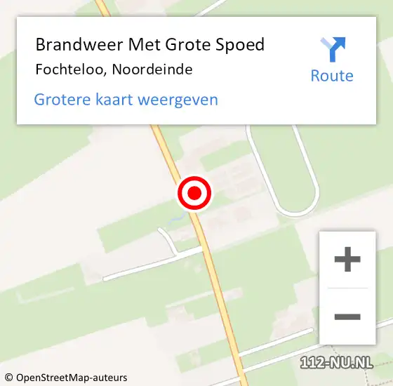 Locatie op kaart van de 112 melding: Brandweer Met Grote Spoed Naar Fochteloo, Noordeinde op 22 november 2015 04:50