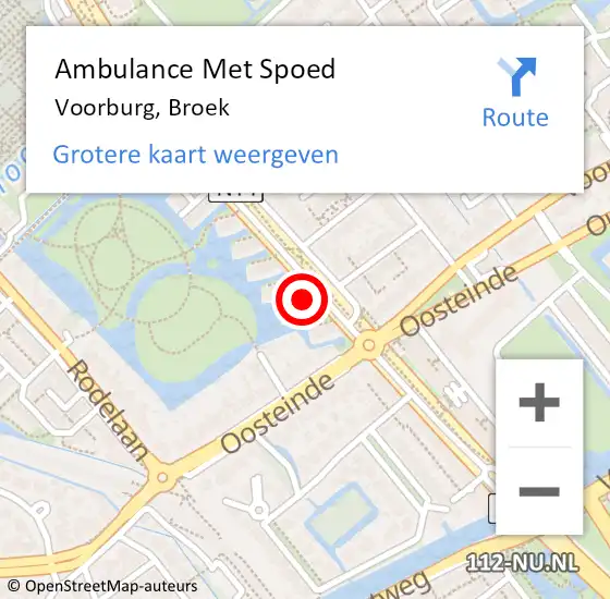 Locatie op kaart van de 112 melding: Ambulance Met Spoed Naar Voorburg, Broek op 22 november 2015 08:13