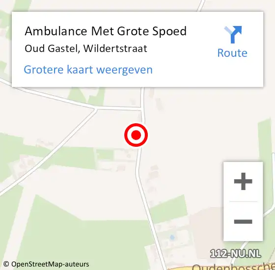 Locatie op kaart van de 112 melding: Ambulance Met Grote Spoed Naar Oud Gastel, Wildertstraat op 22 november 2015 11:30