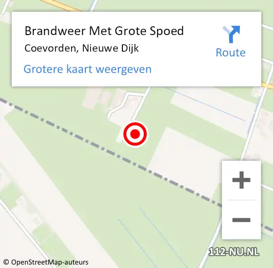 Locatie op kaart van de 112 melding: Brandweer Met Grote Spoed Naar Coevorden, Nieuwe Dijk op 22 november 2015 13:23