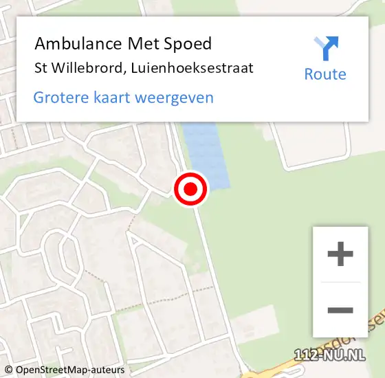 Locatie op kaart van de 112 melding: Ambulance Met Spoed Naar St Willebrord, Luienhoeksestraat op 22 november 2015 16:44