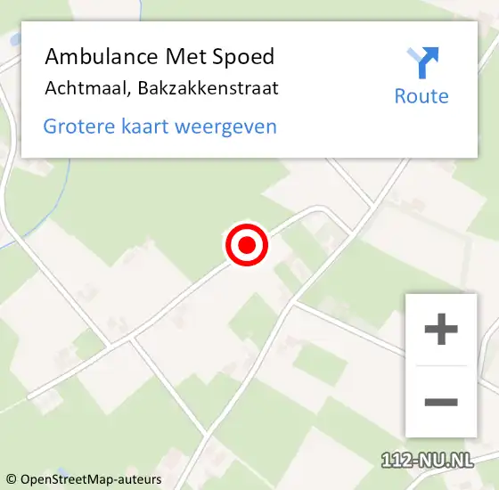 Locatie op kaart van de 112 melding: Ambulance Met Spoed Naar Achtmaal, Bakzakkenstraat op 22 november 2015 16:48