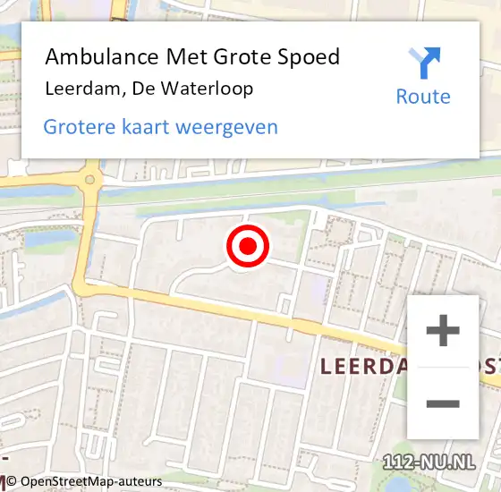 Locatie op kaart van de 112 melding: Ambulance Met Grote Spoed Naar Leerdam, De Waterloop op 22 november 2015 17:25